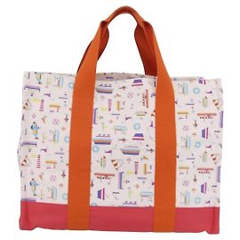 Hermès Beach Printed Toile Large Blanco