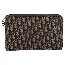 Clutch de muñeca Christian Dior Oblique Canvas Azul marino
