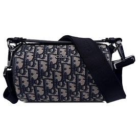 Dior Mini Oblique Canvas Roller Messenger Bag Blau