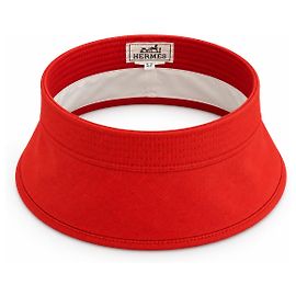 Hermès by Martin Margiela Viseira de algodão vermelha Primavera 2004 Vermelho