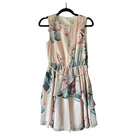 Ted Baker London Kleid mit Rüschen und Blumenprint Pink Grün Lila Hellblau