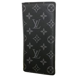 Louis Vuitton Monogram Eclipse Portefeuille Brazza Long Wallet Schwarz