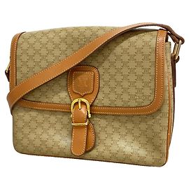 Céline Bolsa de Ombro Celine Macadam Marrom Bege
