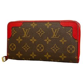 Carteira Zippy Louis Vuitton Monogram Retiro Marrom Fuschia