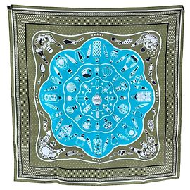 Hermès Lenço de Seda Vintage Hermes Qu Importe le Flacon 1988 Baschet 55x55 Multicor