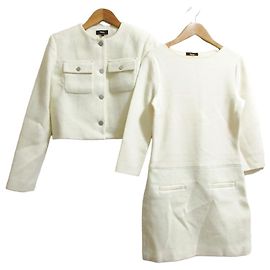 Theory PLUSH-TWEED 2way Cardigan Jacket Dress Ensemble White Eggshell