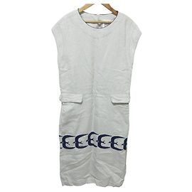 Autre Marque mina perhonen laundry GO! Robe en coton et lin Blanc Autre
