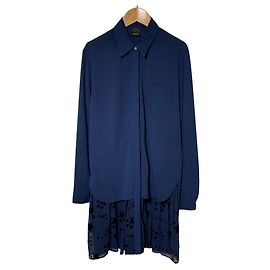 PINKO Hemdkleid mit Sternmuster Blau Marineblau