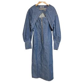 Autre Marque Vestido Snidel 2way Design Zip Dress Azul