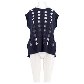 Maglione senza maniche in lana blu navy Eric Bompard Blu navy