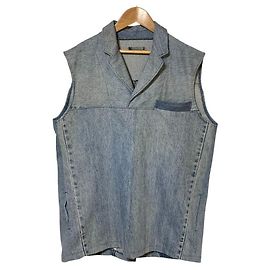 Autre Marque ADJANI No Sleeve Lapel One Piece Blue