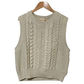 Autre Marque Chaleco de punto trenzado COS Marfil Otro Crudo