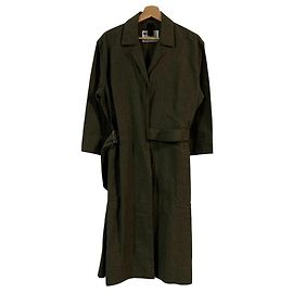 Autre Marque MHL Casaco com cinto em algodão e linho Verde Caqui