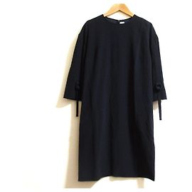 Autre Marque Robe en georgette Victoria Beckham Bleu Bleu Marine