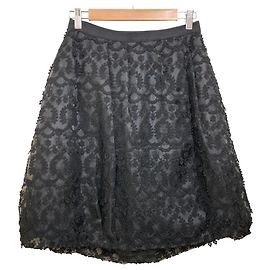 Autre Marque FOXEY Balloon Flower Lace Skirt Black Other