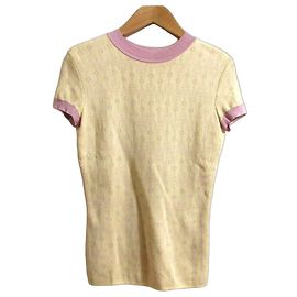 Hermès Intarsia Silk Knitwear 34 Beige Purple