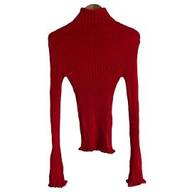 Autre Marque Dignite collier Rib Knit Turtleneck Top Rot