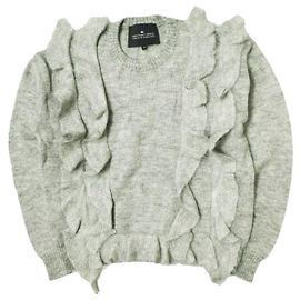 Autre Marque Designers Remix RUFFLE SWEATER Woll-Mohair-Pullover Braun