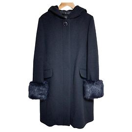 Autre Marque Casaco com capuz em pele sintética JILL STUART Azul Azul marinho