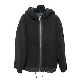 Yves Salomon Wendbare Shearling-Jacke Schwarz