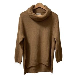 Autre Marque Camisola de malha com gola alta Camel FACTORY Bege