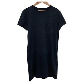Hermès Embroidery Pocket Cotton Dress38 Black