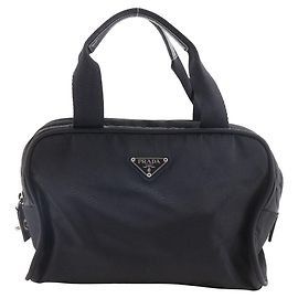 Bolso de mano Prada Mini Boston de nailon Negro
