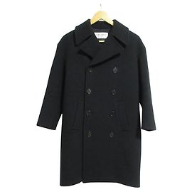 Yves Saint Laurent Saint Laurent Paris langer Mantel aus Wolle und Kaschmir Schwarz