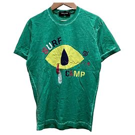 DSQUARED2 SURF CAMP Print Cotton T-Shirt Green