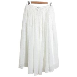 Autre Marque Saia evasê em jacquard de bolinhas T-mat Masaki-Paris Branco