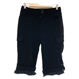 Autre Marque Pantaloni Cargo con Volant a Strati PINK HOUSE Nero