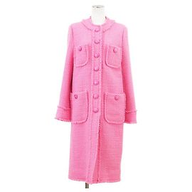 Dolce & Gabbana Dolce&Gabbana Tweed Wool Nylon Coat Pink