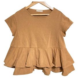 Autre Marque Top Peplum com Babados yori Marrom