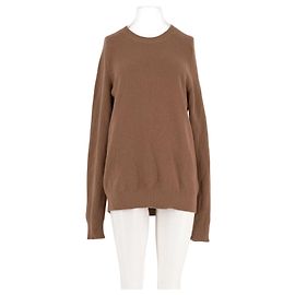 Pull Eric Bompard en laine marron col rond Marron