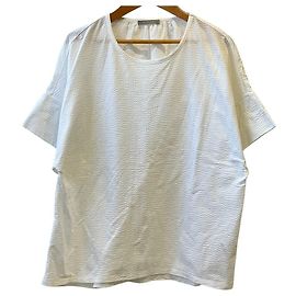Theory luxe Seersucker Short Sleeve Blouse White
