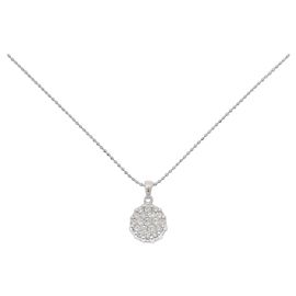 Autre Marque Au750 White Gold Diamond Necklace Silvery
