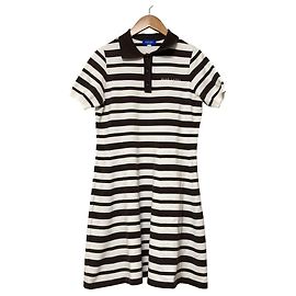 Autre Marque BLUE LABEL CRESTBRIDGE Polo-Kleid mit Bordüre Braun Weiß