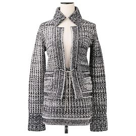Ensemble Chanel Chain Bijou en Cachemire Marron Noir Blanc