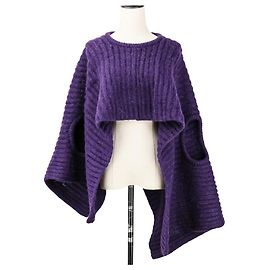 Autre Marque Ann Demeulemeester VALENTINE KNITTED Stricktop aus Wolle Lila