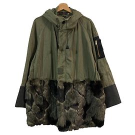 Autre Marque Abrigo Combo de Piel Sintética HARVEY FAIRCLOTH Verde Caqui