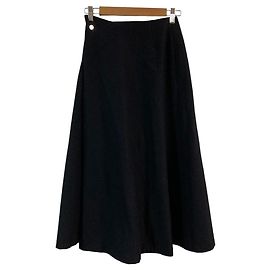 Autre Marque Saia longa envelope em lã Ébure Preto