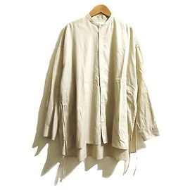 Autre Marque Camisa Graphpaper Silicon Lawn de cuello mao con cordón ajustable Beige Otro