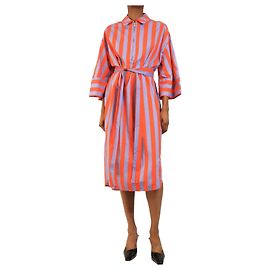Essentiel Antwerp Vestido camisa às riscas laranja e roxo - size S Laranja