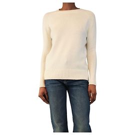 Joseph Kaschmir-Pullover mit Rundhalsausschnitt in Creme - Größe XXS Roh