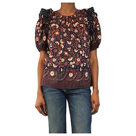 Ulla Johnson Top con stampa floreale blu navy - size UK 6 Blu navy