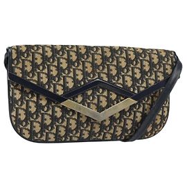 Sac à épaule Christian Dior Trotter Canvas Navy Gold Autre