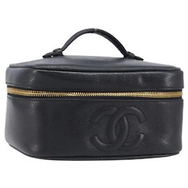 Pochette de maquillage CHANEL Vanity Caviar Skin Black Gold CC Autre