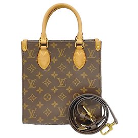 Borsa Louis Vuitton Monogram Sac Plat BB Marrone