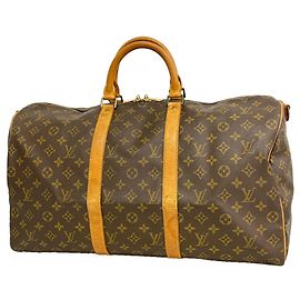 Louis Vuitton Brown Boston Monogram Keepall Bandoulière 50 Marrone