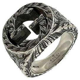 GUCCI Interlocking G Band Ring Silvery